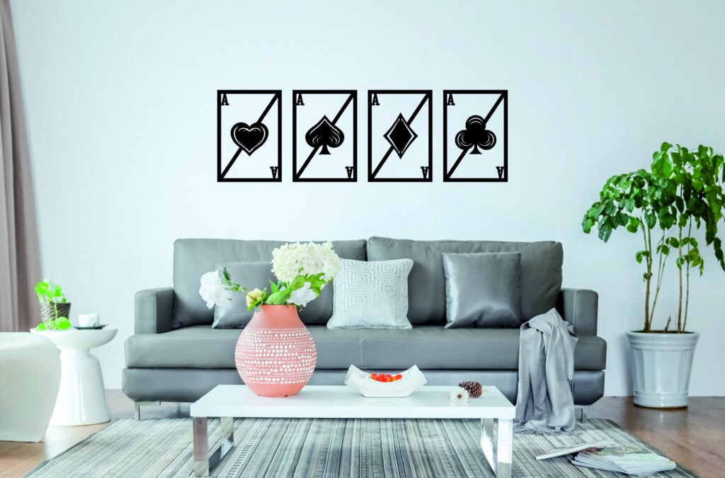 FONDO3 Set Ases de Baraja – 4 piezas, 120 × 40 cm